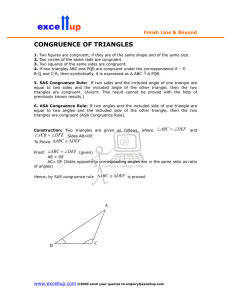 CONGRUENCE OF TRIANGLES