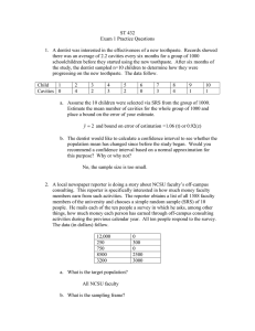 Practice Problems for Exam 1