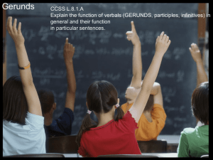 Gerunds as Subjects