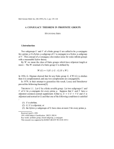 THEOREM 1.1. Let G be a finite sovable group. Let two subgroups U