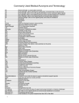 Acronyms - Medical Record Terminology