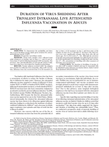 duration of virus shedding after trivalent intranasal live attenuated