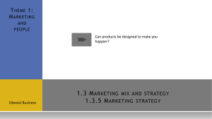 1.3 Marketing mix and strategy 1.3.5 Marketing strategy
