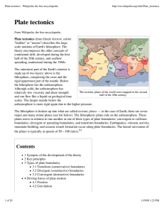 Plate tectonics - Wikipedia, the free encyclopedia