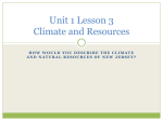 Unit 1 Lesson 3 Climate and Resources