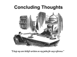Lecture 4/23: Concluding Thoughts