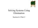 Solving Systems Using Elimination - peacock