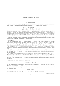 GROUP ACTIONS ON SETS 1. Group Actions Let X be a set and let