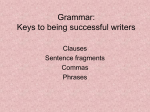 Grammar: Keys to being successful writers