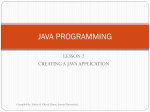 JAVA PROGRAMMING - Lesson 2