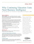 Why Continuing Education Units Need Business Intelligence