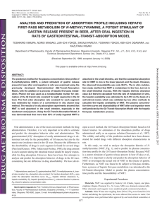 analysis and prediction of absorption profile including hepatic first