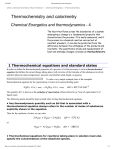 Thermochemistry and calorimetry