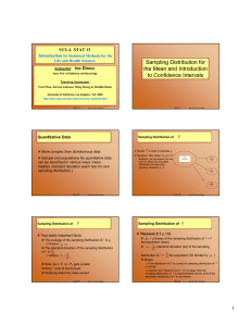 Sampling Distribution for the mean