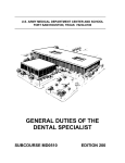 Dental - General Duties of the Dental Specialist MD0510
