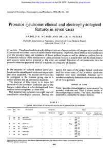 Pronator syndrome: clinical and electrophysiological
