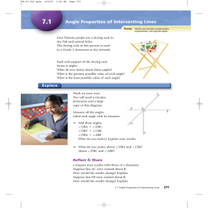 Angle Properties of Intersecting Lines