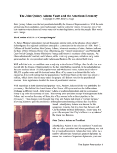 The John Quincy Adams Years and the American Economy