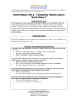 World History Unit 1: “Connecting Themes used in World History