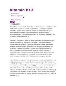 Vitamin B12 QuickFacts Datos en español Health Professional Other