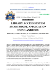 LIBRARY ACCESS SYSTEM SMARTPHONE APPLICATION USING