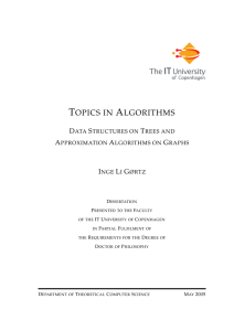 TOPICS IN ALGORITHMS