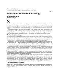 Astrology as seen by an astronomer