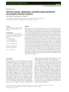 Climate change, adaptation, and phenotypic plasticity: the problem