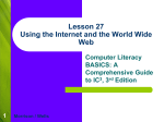 Lesson 27 Using the Internet and the World Wide Web