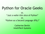Python For Oracle Geeks
