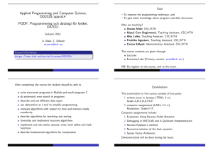 Applied Programming and Computer Science, DD2325