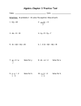 Algebra Chapter 3 Test