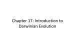 Chapter 17: Introduction to Darwinian Evolution