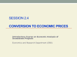 Conversion to Economic Prices