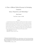 Is There a Different Political Economy for Developing Countries