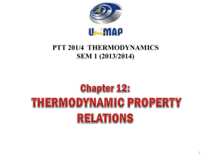 Chapter 12: Thermodynamic Property Relations