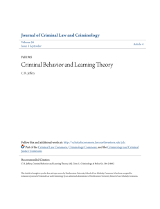 Criminal Behavior and Learning Theory