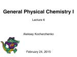 General Physical Chemistry I