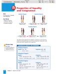 2.6 Properties of Equality and Congruence