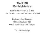 Geol 102 Earth Materials