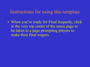 Jeopardy Game