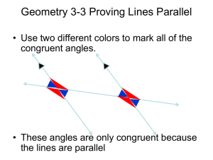 Geometry 3-3 Proving Lines Parallel