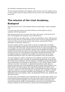 The mission of the Liszt Academy, Budapest