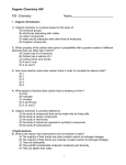 Organic Chemistry HW PSI Chemistry