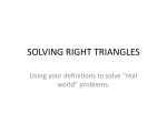 SOLVING RIGHT TRIANGLES