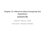 Chapter 13: Inferences about Comparing Two Population Lecture 8a