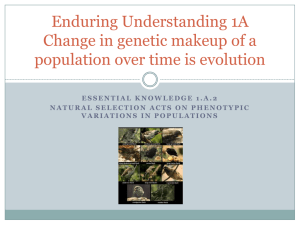 Natural Selection acts on phenotypic variations in populations.