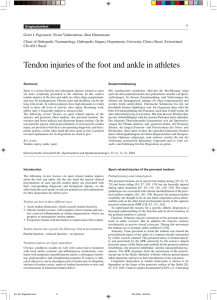 Tendon injuries of the foot and ankle in athletes
