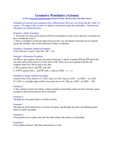 Geometry Postulates (Axioms) - Tutor