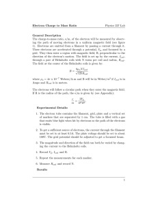 Charge to Mass Ratio of the Electron